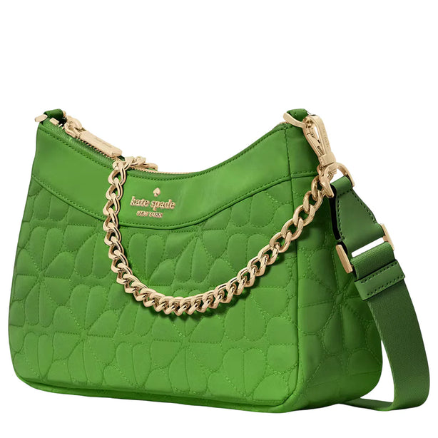 Kate Spade Spade Flower Quilted Fabric Convertible Crossbody Bag - KS Green KK077