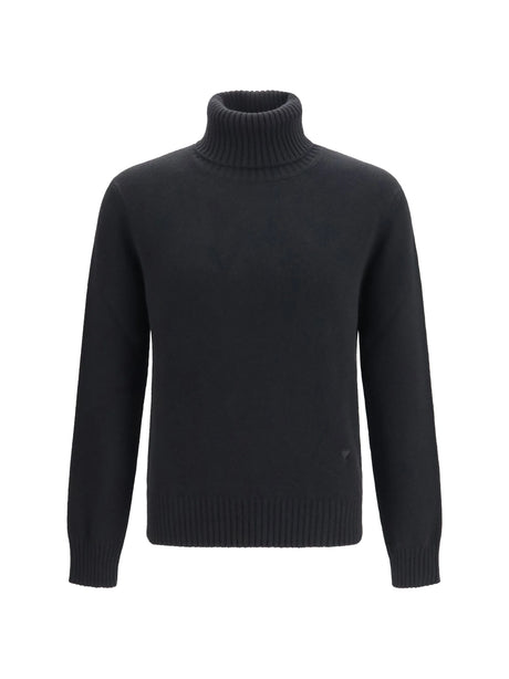 Ami Paris Embroidered logo high-neck Sweater - Noir