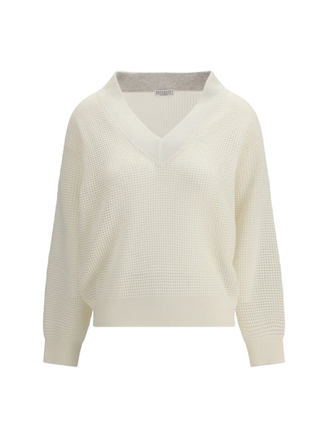 Brunello Cucinelli Cashmere net Sweater - Panama+Nebbia