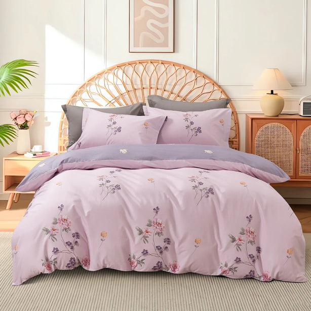 Marie Claire PWP October Campaign I Lumine Printed 100% Combed Cotton 1000TC Bed Set and 2 Glacier Pillows at $49