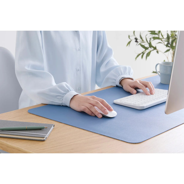 ELECOM New Desk Mat/MP-DM04/ Soft Leather/ Large Mouse Pad/ Wipeable with Water/ Black/Pink/Blue