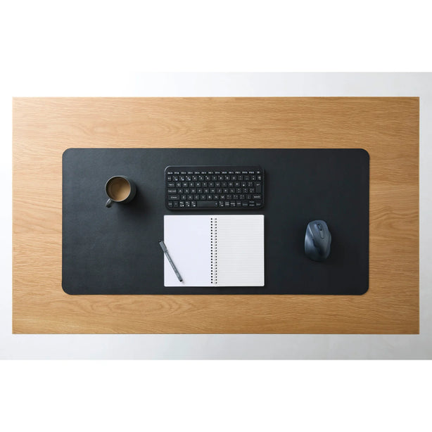 ELECOM New Desk Mat/MP-DM04/ Soft Leather/ Large Mouse Pad/ Wipeable with Water/ Black/Pink/Blue