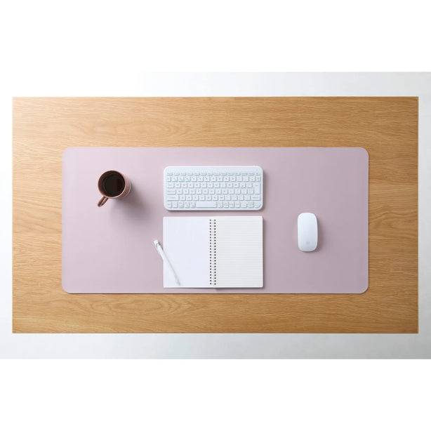 ELECOM New Desk Mat/MP-DM04/ Soft Leather/ Large Mouse Pad/ Wipeable with Water/ Black/Pink/Blue