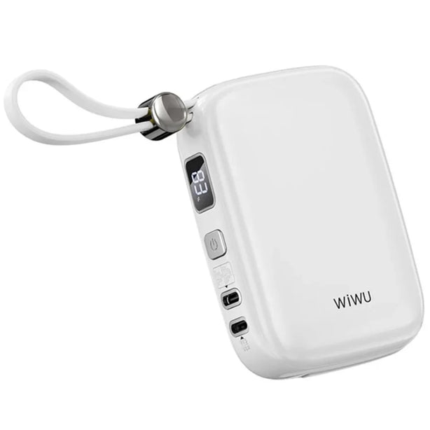 WIWU Monaco 10000mAh Power Bank with Built-in Cable, CCC Certified