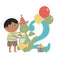 Age 2 Birthday Boy Greeting Card
