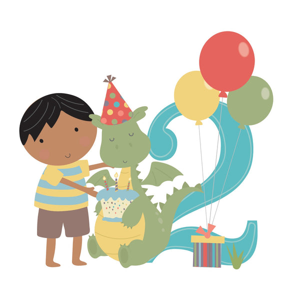 Age 2 Birthday Boy Greeting Card