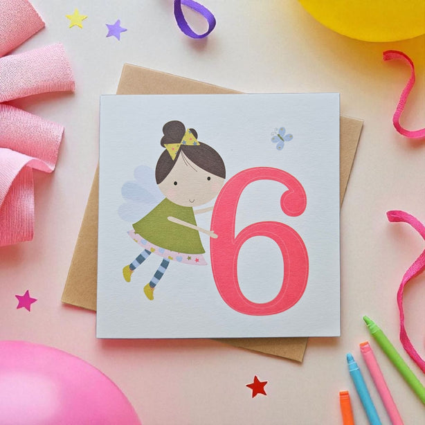 Age 6 Birthday Girl Greeting Card