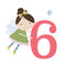 Age 6 Birthday Girl Greeting Card