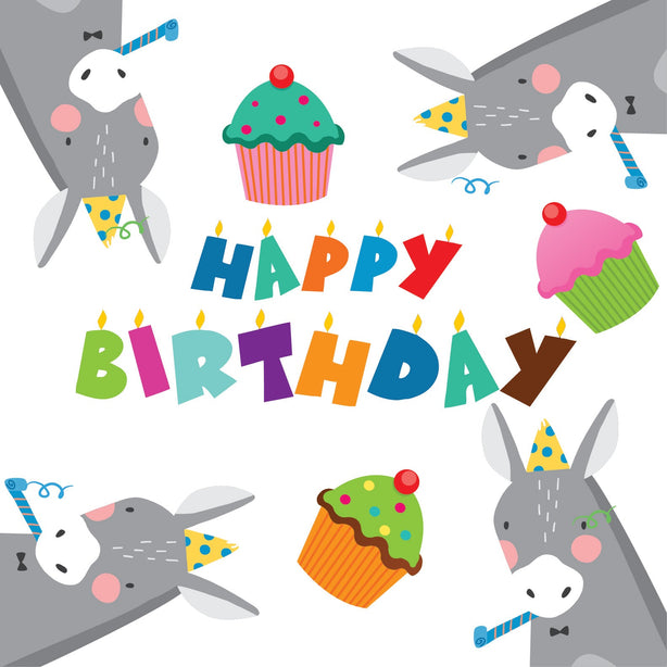 Donkeys And Cupcakes Greeting Card