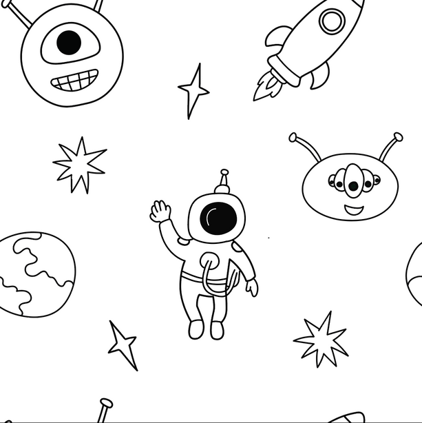 Space Galaxy - Boys - Age 5-6 Years Colour-in Pyjamas