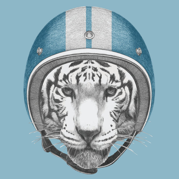 Biker Tiger Greeting Card