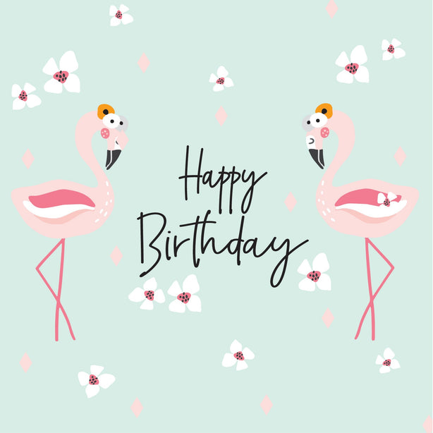 Two Pink Flamingoes Greeting Card