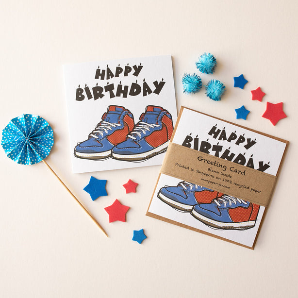 Red And Blue Sneakers Greeting Card