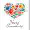 Happy Anniversary Flower Heart Greeting card