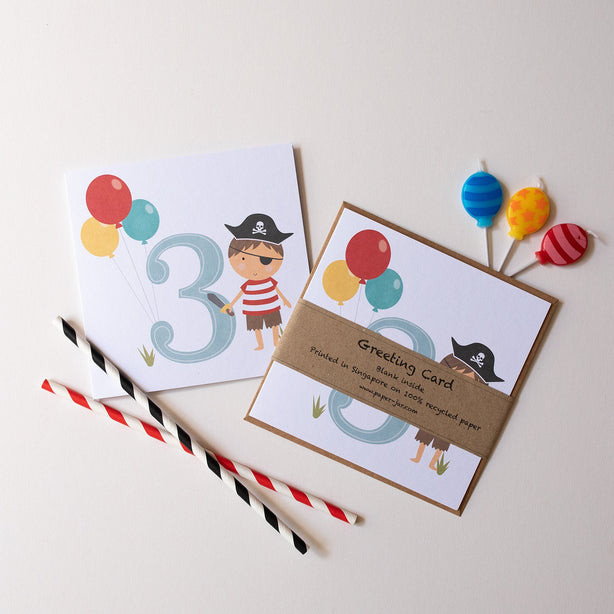 Age 3 Birthday Boy Greeting Card
