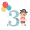 Age 3 Birthday Boy Greeting Card