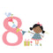 Age 8 Birthday Girl Greeting Card