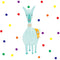 Blue Llama With Dots Greeting Card