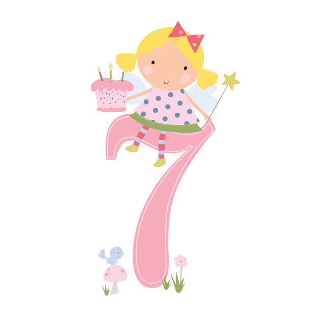 Age 7 Birthday Girl Greeting Card