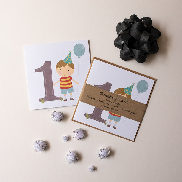 Age 1 Birthday Boy Greeting Card