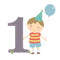 Age 1 Birthday Boy Greeting Card