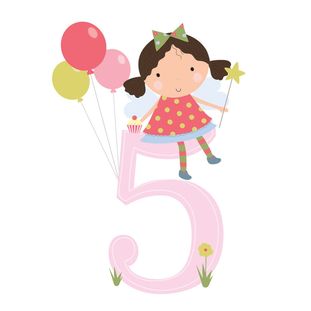 Age 5 Birthday Girl Greeting Card