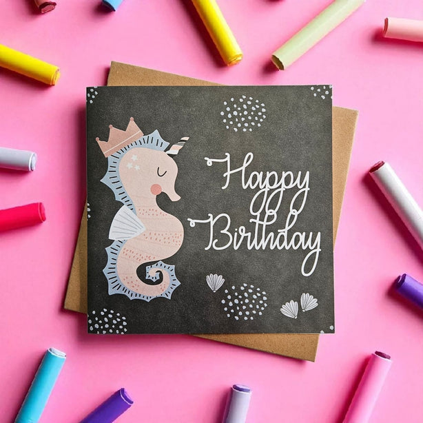 Seahorse Unicorn Greeting Card
