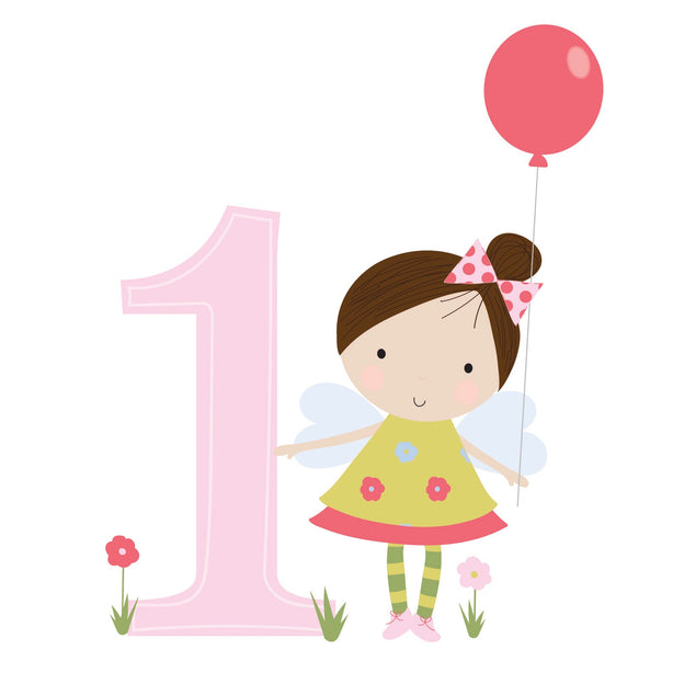 Age 1 Birthday Girl Greeting Card