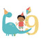Age 9 Birthday Boy Greeting Card
