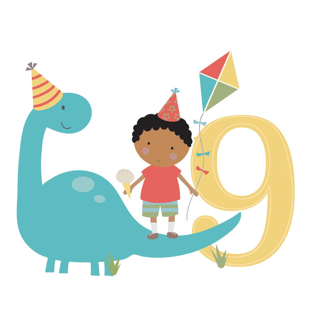 Age 9 Birthday Boy Greeting Card