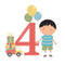 Age 4 Birthday Boy Greeting Card