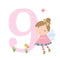 Age 9 Birthday Girl Greeting Card