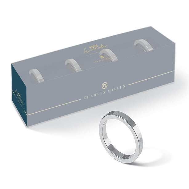 Charles Millen Signature Home Accents Collection Napkin Ring 4 Piece Set, Riche