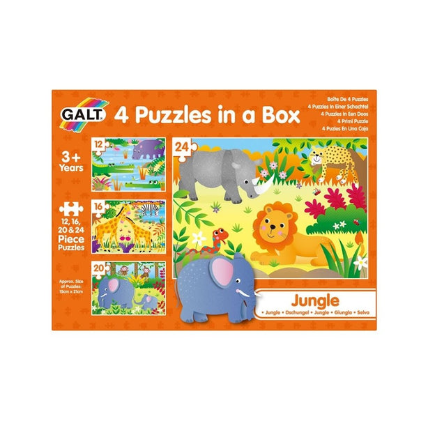 Galt 4 Puzzles In A Box (Farm / Vehicles / Dinosaurs / Jungle / Woodland / Animals / Ocean)