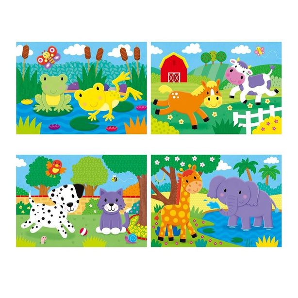 Galt 4 Puzzles In A Box (Farm / Vehicles / Dinosaurs / Jungle / Woodland / Animals / Ocean)