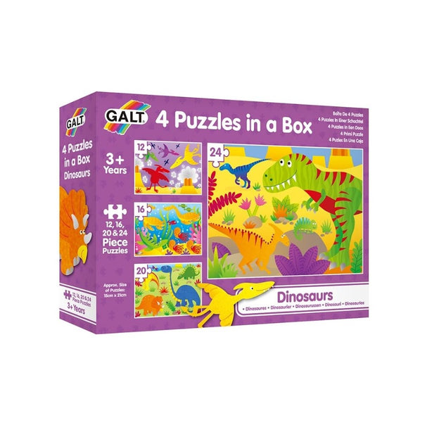 Galt 4 Puzzles In A Box (Farm / Vehicles / Dinosaurs / Jungle / Woodland / Animals / Ocean)