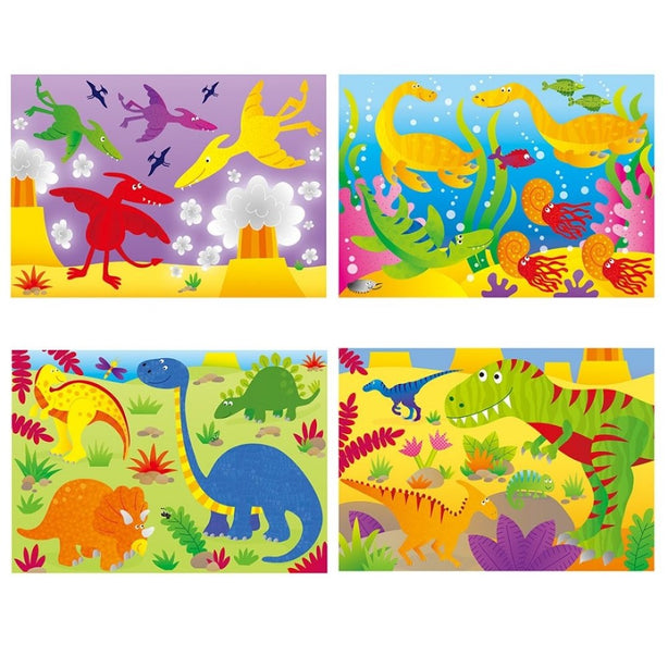Galt 4 Puzzles In A Box (Farm / Vehicles / Dinosaurs / Jungle / Woodland / Animals / Ocean)