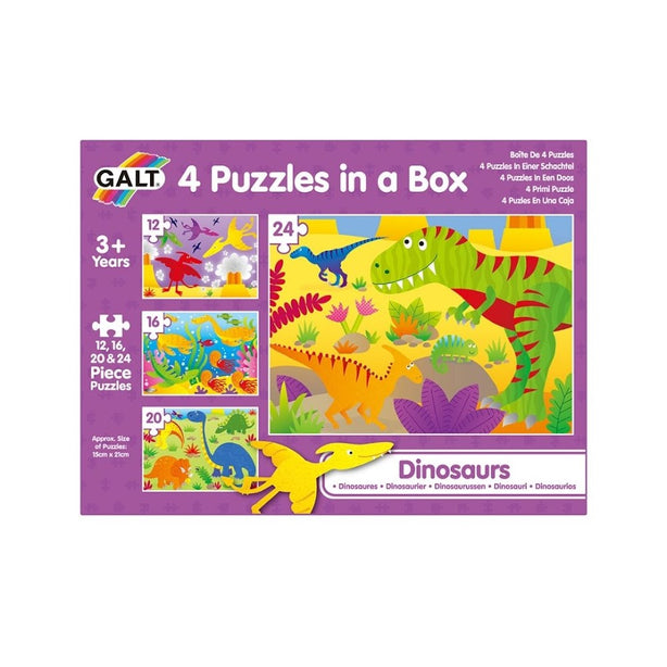 Galt 4 Puzzles In A Box (Farm / Vehicles / Dinosaurs / Jungle / Woodland / Animals / Ocean)