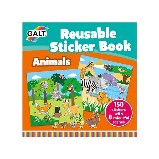 Galt Reusable Sticker Books (Animals / Dinosaurs / Farm / Vehicles / Maps / Sports)
