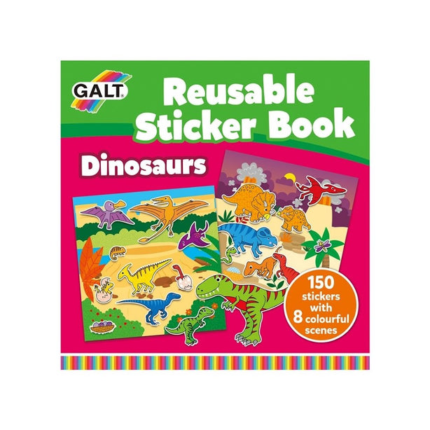 Galt Reusable Sticker Books (Animals / Dinosaurs / Farm / Vehicles / Maps / Sports)