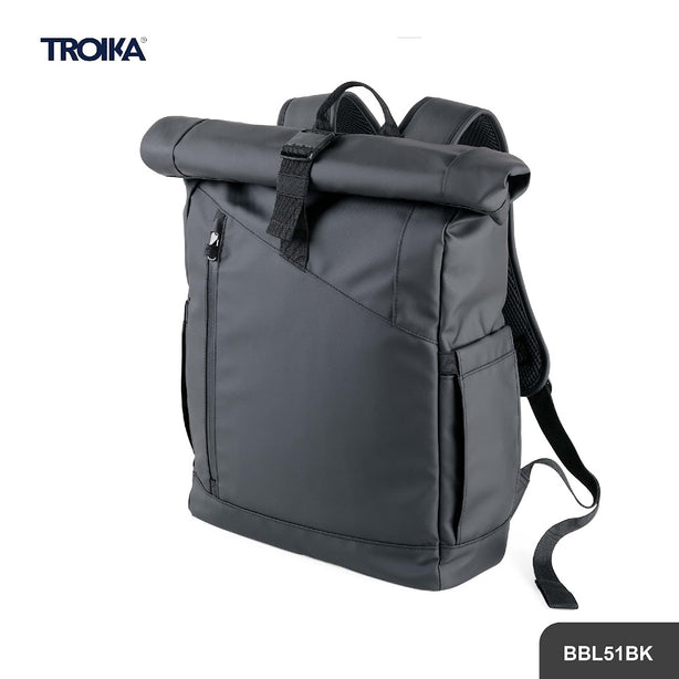 Troika Roll Top Backpack Foldable BBL51BK