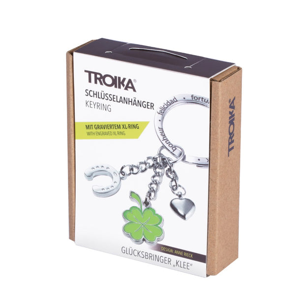 Troika Keyring Lucky Charm Glucksbringer Klee KR1306CH