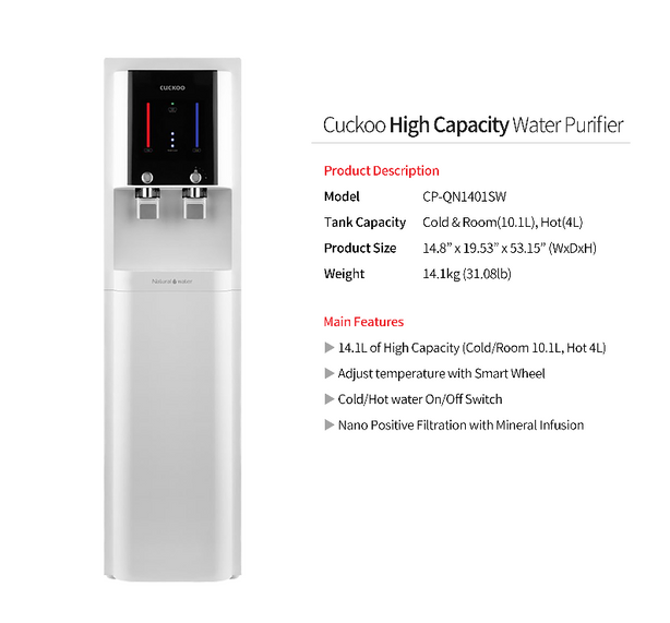 Queen Stand Commercial Water Purifier 14.1L Tank (Free 1-Year Servicing CCSP & Installation)