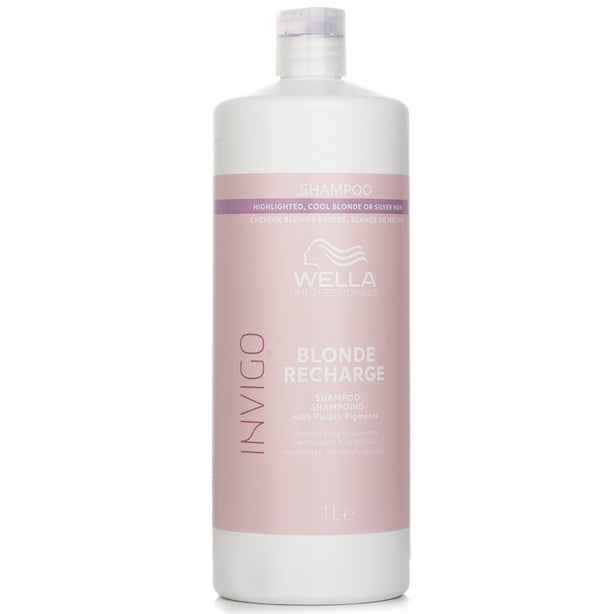 Invigo Blonde Recharge Shampoo With Purple Pigments Highlighted, Cool Blonde Or Silver Hair - 1000ml