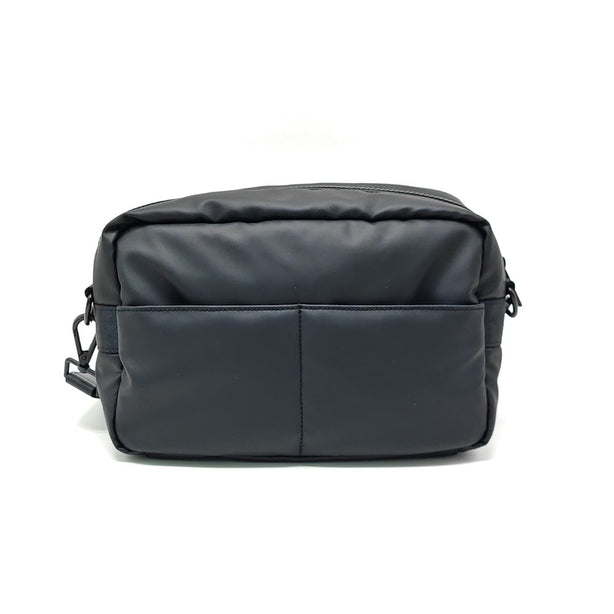 Ril Creed Rubberised Crossbody Bag Black with Front Zip Pocket