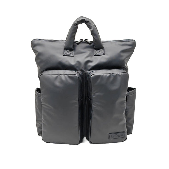Ril Creed Rubberised Tote Bag Black with 2 Front Zip Pockets