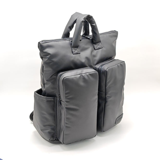 Ril Creed Rubberised Tote Bag Black with 2 Front Zip Pockets