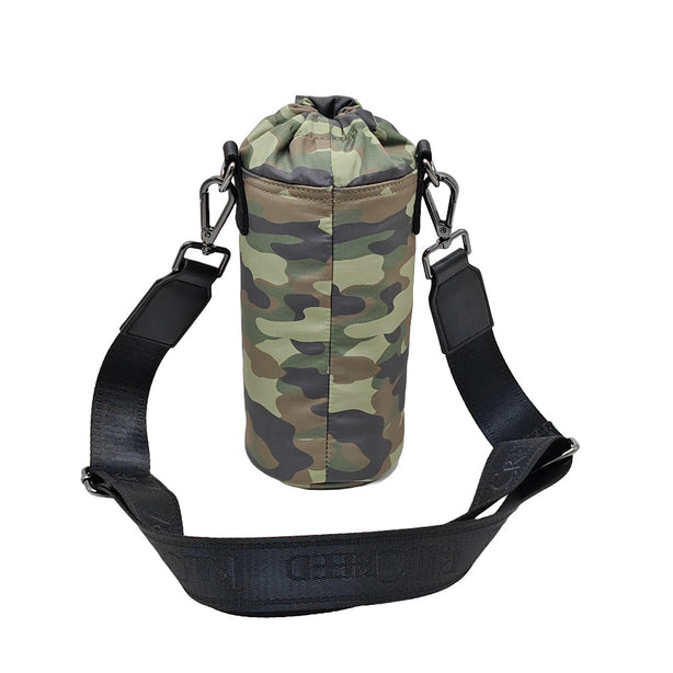 Ril Creed Polyester Bottle Holder Camo with shoulder strap and front zip pocket