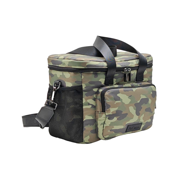Ril Creed Polyester XL Picnic Cooler Bag Camo with front zip pocket and 2 side mesh pockets