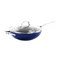 Blue Diamond 32cm Wok with Cover - Dark Blue
